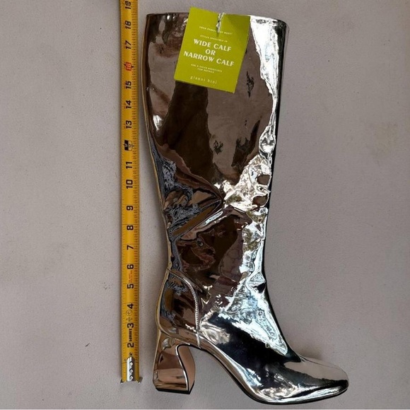 NEW (no box) Gianni Bini Rylee Mirror Metallic tall silver boots - Picture 9 of 15